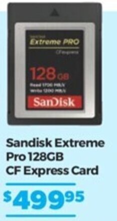 Teds Cameras Sandisk Extreme Pro 128GB CF Express Card offer