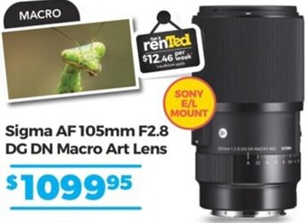 Teds Cameras Sigma AF 105mm F2.8 DG DN Macro Art Lens offer