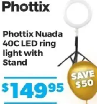 Teds Cameras Phottix Nuada 40C LED Ring Light With Stand offer