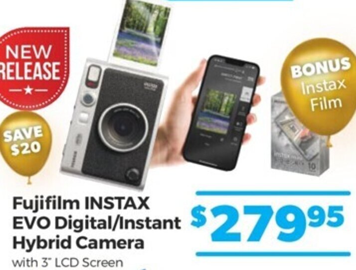 Fujifilm Instax EVO Digital/Instant Hybrid Camera offer at Teds Cameras