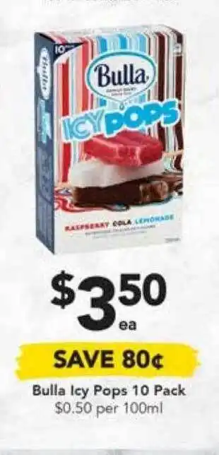 Drakes Bulla icy pops offer