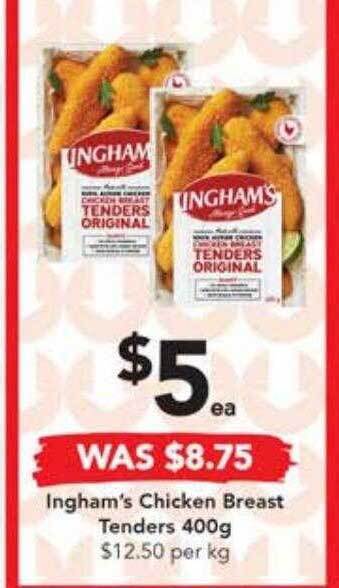 Drakes Ingham's chicken breast tenders offer