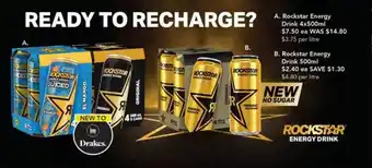 Drakes Rockstar energy drink offer