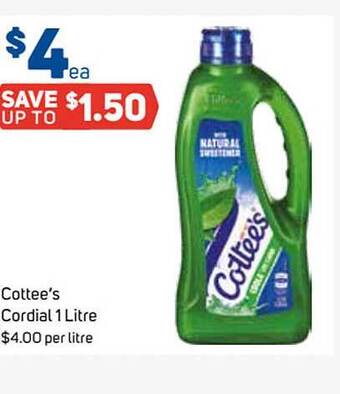 Foodland Cottee's cordial offer