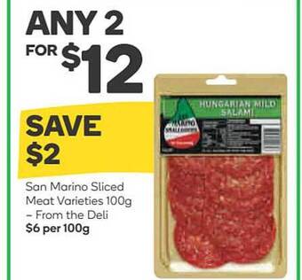 Woolworths San marino sliced meat varieties offer