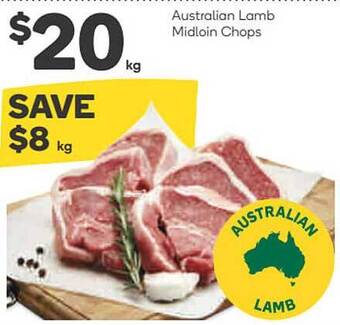 Woolworths Australian lamb midloin chops offer