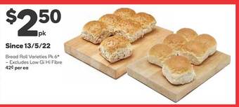 Woolworths Bread roll varieties offer