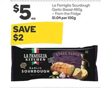 Woolworths La famiglia sourdough garlic bread offer