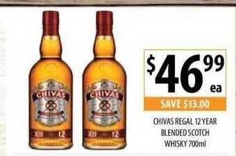 Supabarn Chivas regal 12 year blended scotch whisky offer
