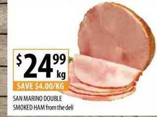 Supabarn San marino double smoked ham from the deli offer