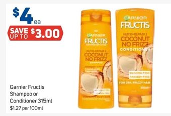 Foodland Garnier Fructis Shampoo or Conditioner 315ml offer