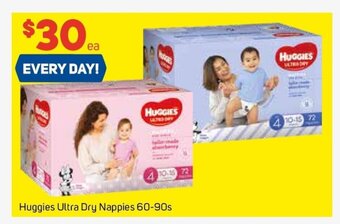 Foodland Huggies Ultra Dry Nappies 60-90s offer