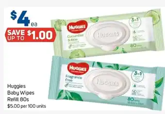 Foodland Huggies Baby Wipes Refill Wipes Refill 80s offer