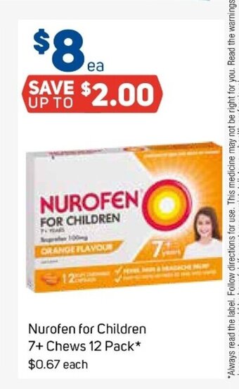 Nurofen For Children 7+ Chews 12 Pack