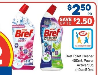 Foodland Bref Toilet Cleaner 450ml, Power Active 50g or Duo 50ml offer