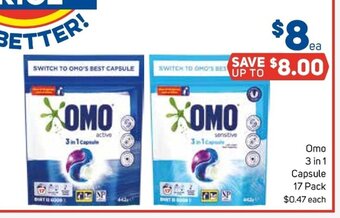 Foodland Omo 3 in 1 Capsule 17 Pack offer