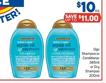 Foodland Ogx Shampoo or Conditioner 385ml or Dry Shampoo 200ml offer