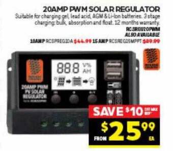 20amp pwm solar regulator