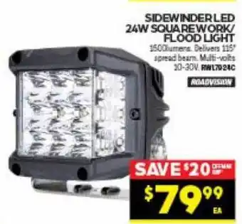 Autopro Sidewinder led 24w squarework flood light roadvision offer