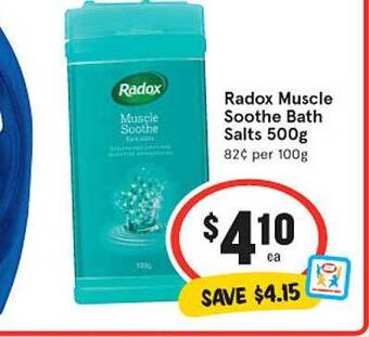 IGA Radox muscle soothe bath salts offer