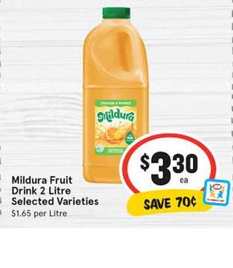 IGA Mildura fruit drink offer