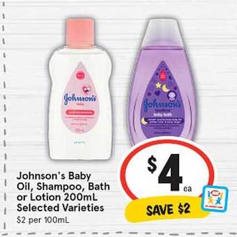 IGA Johnson's baby oil, shampoo, bath or lotion offer