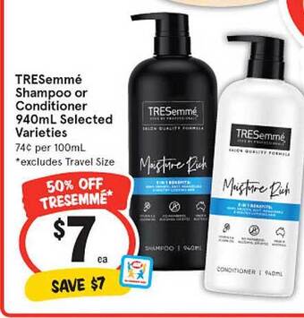 IGA Tresemmé shampoo or conditioner offer