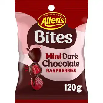 Allen's dark choc raspberries 120g