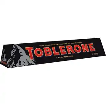 BIG W Toblerone dark chocolate bar 360g offer