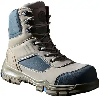 BIG W Deep comfort mens lace-up work boots with side zip, steel toe caps and leather uppers - grey offer