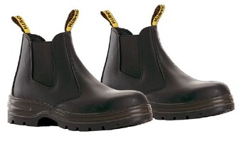 BIG W Blacksmith mens work boots with steel toe caps and leather uppers offer