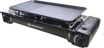 Campmaster double burner butane stove with steel plate