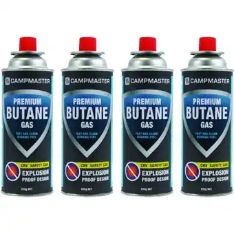 BIG W Campmaster 4-pack premium butane gas cartridges offer