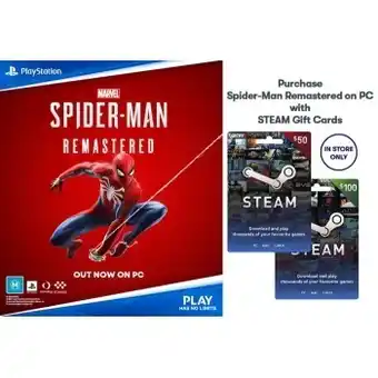 Purchase spider-man remastered on pc with steam gift cards