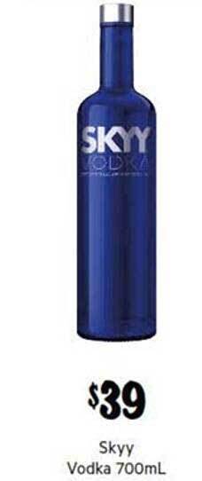 First Choice Liquor Skyy vodka 700ml offer