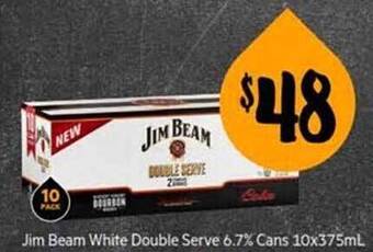 First Choice Liquor Jim beam white double serve 6.7% cans 10x375ml offer