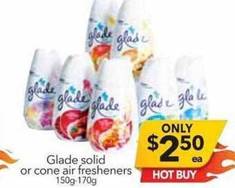Cheap as Chips Glade solid or cone air fresheners offer