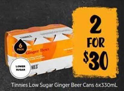 First Choice Liquor Tinnies low sugar ginger beer cans 6x330ml offer