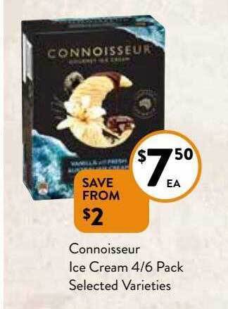Foodworks Connoisseur ice cream 4-6 pack offer
