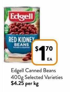 Foodworks Edgell canned beans 400g offer