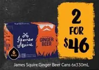 James squire ginger beer cans 6x330ml