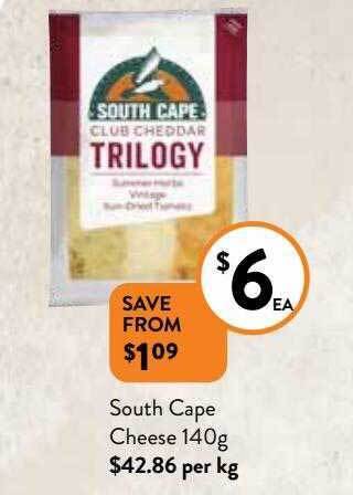 Foodworks South cape cheese 140g offer