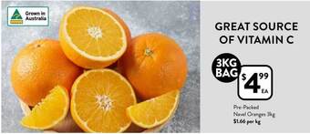 Foodworks Pre-packed navel oranges 3kg offer