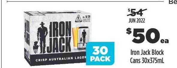 Liquorland Iron jack block cans 30x375ml offer