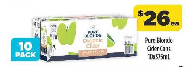 Liquorland Pure blonde cider cans 10x375ml offer