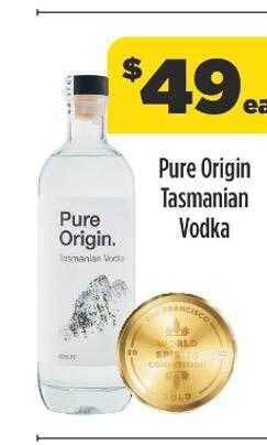 Liquorland Pure origin tasmanian vodka offer