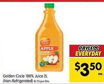 Spar Golden circle 100% juice 2l offer