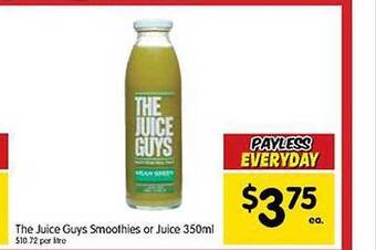 Spar The juice guys smoothies or juice 350ml offer
