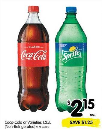 Spar Coca-cola or varieties 1.25l offer