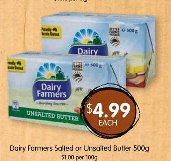 Spudshed Dairy farmers salted or unsalted butter 500g offer